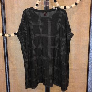 Ann Taylor Gray Plaid Poncho Cape Size XS/S